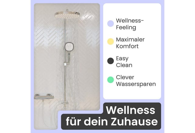 Cleo Überkopfbrause-set, Chrom/weiß