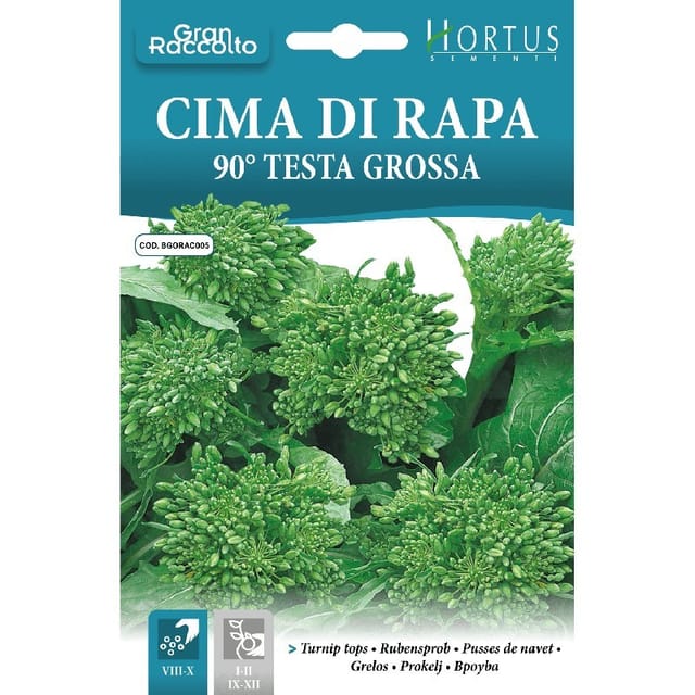 Cima Di Rapa 90 Testa Grossa - Große, Saftige Köpfe Für Vielseitige Rezepte