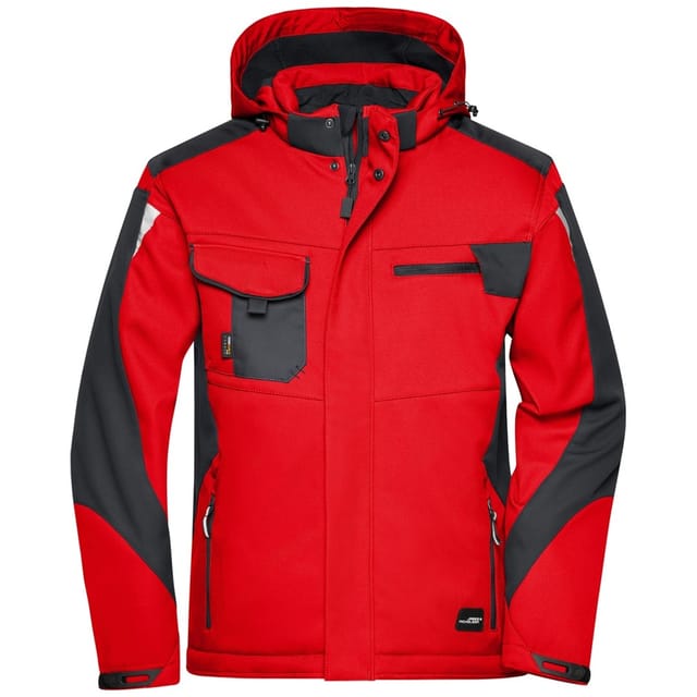 James & Nicholson Professionelle Softshelljacke Mit Innenfutter Jn824 Gr. L Red/black