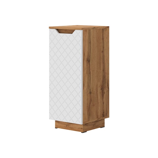 Midischrank Lotta, Eiche/weiß Mit Kachelstruktur, 33.4 X 81.9 Cm, Vicco