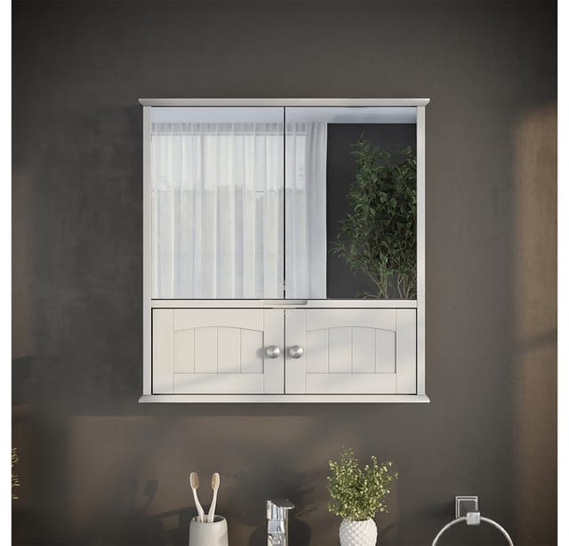 Spiegelschrank Bianco, Weiß, 56 X 58 Cm, Vicco