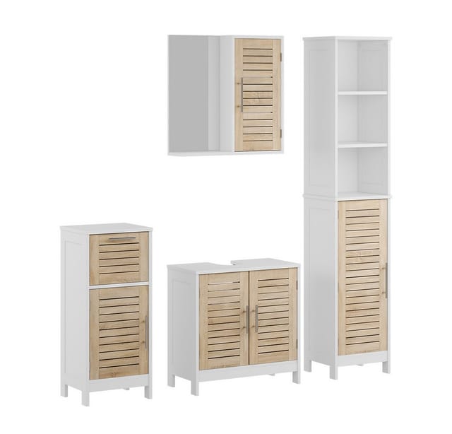 Badmöbel-set Looma, Weiß/eiche, 4 Teile, Vicco