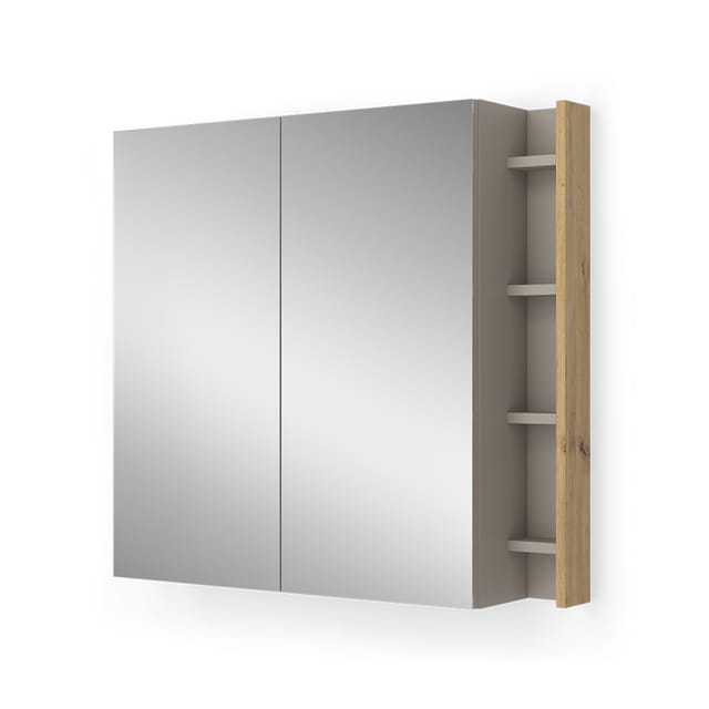 Badspiegelschrank Edelin, Cashmere, 80 X 75 Cm Mit Regalen, Vicco