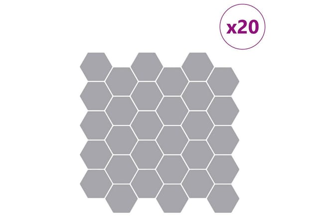 Sechseckige Fliese 20 Stk. Grau 30 X 30 Cm Polyurethan Und Pet Vidaxl