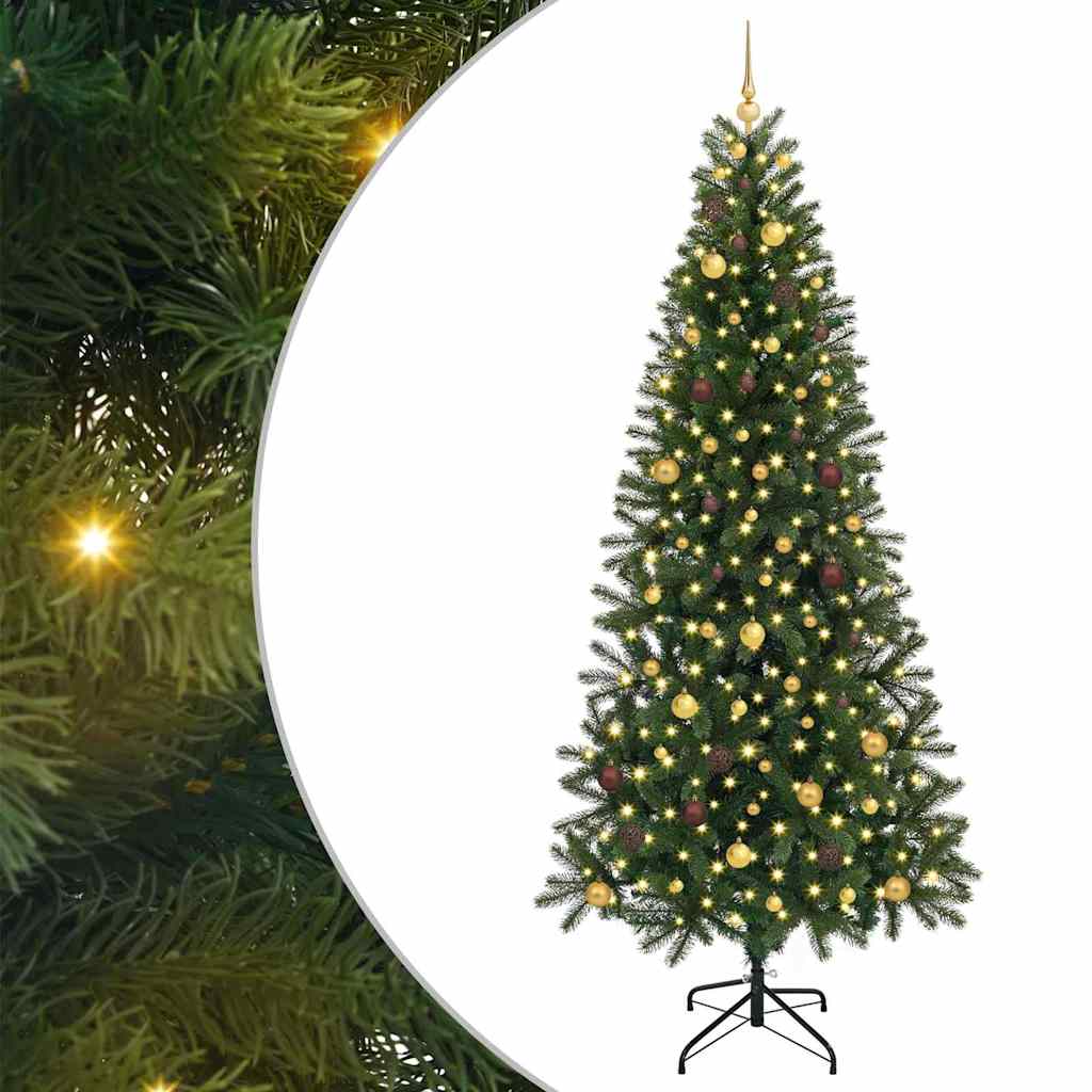 Künstlicher Weihnachtsbaum Mit 300 Leds Grün 240 Cm Pe Und Pvc Vidaxl
