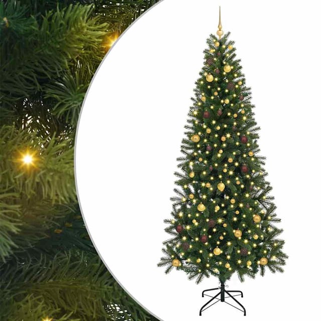 Künstlicher Weihnachtsbaum Mit 300 Leds Grün 240 Cm Pe Und Pvc Vidaxl