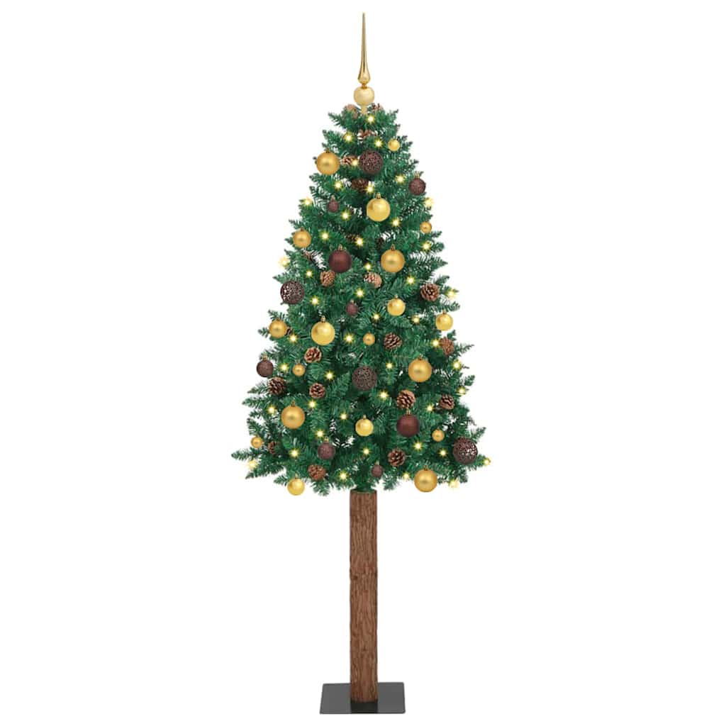 Schlanker Weihnachtsbaum Mit 300 Leds Mit Ständer Grün 210 Cm Vidaxl