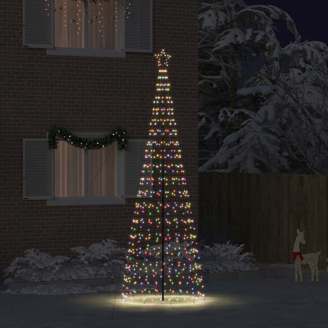 Led Weihnachtsbaum Mit Erdspießen Mehrfarbig 400 Cm Eisen Vidaxl