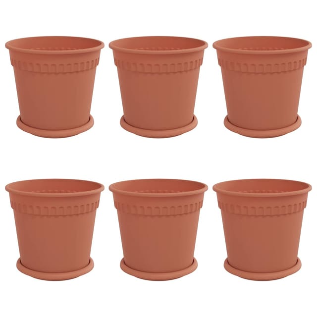 Vidaxl Plant Pots 6 Pcs Brick Red Plastic