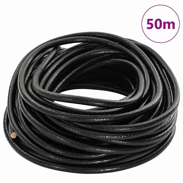 Leder Schnur 1 Schwarz Ø5 Mm X 50 M Leder Vidaxl