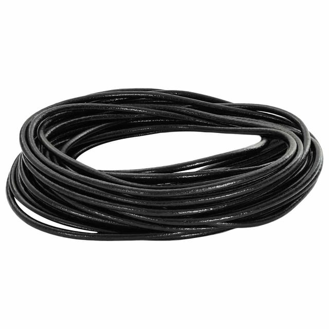 Leder Schnur 1 Schwarz Ø2,5 Mm X 5 M Leder Vidaxl
