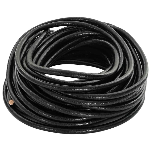 Leder Schnur 1 Schwarz Ø4 Mm X 5 M Leder Vidaxl