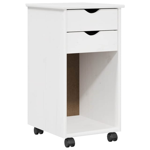 Rollschrank 34 X 39 X 65,5 Cm Massives Kiefernholz Weiß Vidaxl