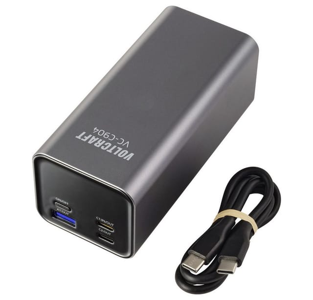 Voltcraft Vc-c904 Powerbank 20000 Mah Usb Pd 3.0 Li-ion Grau (matt) Statusanzeige