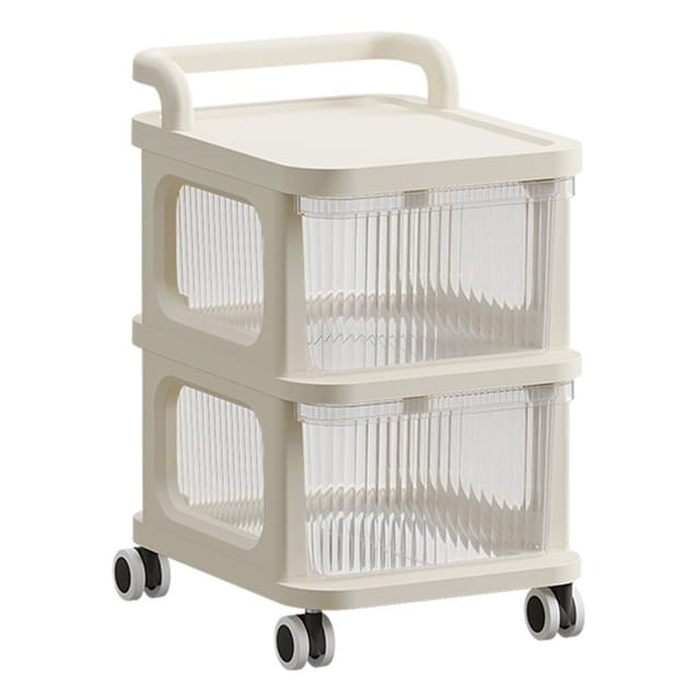 Multifunktionaler Rollwagen Mit Transparenter Schublade – 2 Ebenen, Mobiler Organizer Für Küche, Büro Oder Schlafzimmer