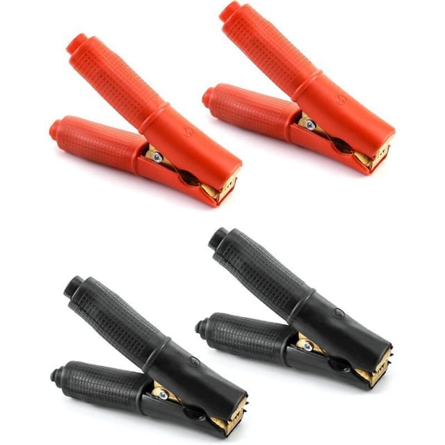 Stück 100a Krokodilklemmen Aus Reinem Kupfer, Starthilfeklemmen Für Batterieladegeräte, Schnellstarthilfe Für Auto, Lkw, Pkw (2 Stück Schwarz, 2 Stück Rot)