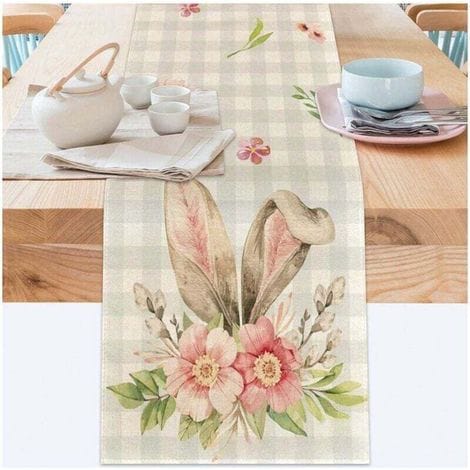 Ostertischläufer, 40 X 140 Cm, Ostertischdecke, Tischläufer Mit Osterhasenmotiv, Küchentischdekoration, Saisonales Kochen, Heimdekoration, Feiertage