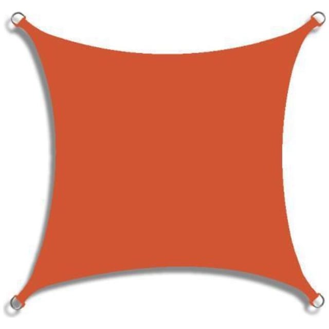 Quadratisches Sonnensegel 2x2m, Orange, Wasserdicht, Uv-beständig (95%), Atmungsaktiv, Für Terrasse, Garten, Balkon, Pavillon, Sonnenschutz