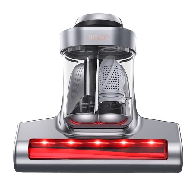 Intelligenter Matratzensauger Jigoo J300 Pro 550w - Beutelloser Anti-milben-staubsauger 14kpa Grau, Uv-sterilisation 800 Mw Und 60°c Heißluft, Kapazität 0.5l