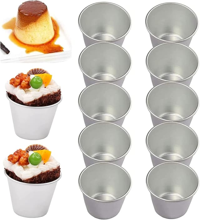 Jssevn-set Mit 10 Puddingformen, Antihaftbeschichteten Aluminium-muffinformen, Mini-eierkuchen- Und Cupcake-förmchen