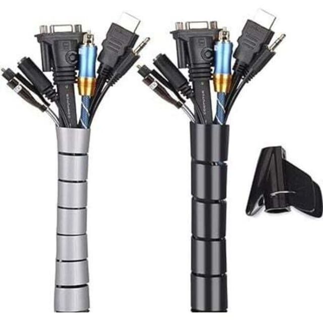 [niemals Verwendet] Kabelmanagement, 2er-pack, Flexibel, 2 X 3 M, Pe-kabelorganizer Zum Ordentlichen Ordnen Und Verstecken Von Kabeln, Kabelschläuche (2,8 Cm Und 2,2 Cm Durchmesser), Organizer