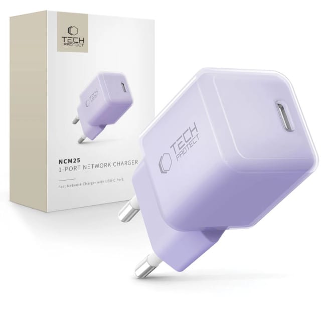 Tech-protect Ncm25 Usb-c Pd 25w Wandladegerät – Lila