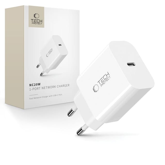 Tech-protect Nc20w 1-port-netzwerkladegerät Pd20w Weiß