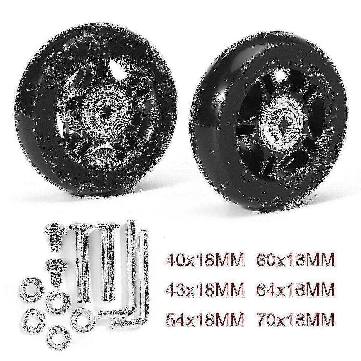 40 Mm X 18 Mm Geräuschloses Universal-reparaturset Für Gepäckrollen Mit Gummilaufrollenlagern Für Trolleys, Edition 0618