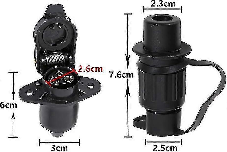 3-poliger Stecker Und Buchse – 12-v-traktor-wasserdichte Stecker- Und Buchsenausführung – Din 9680 Ausgabe 0621