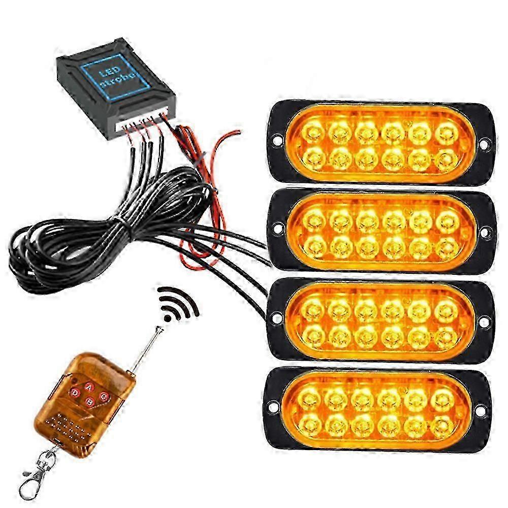 12v/24v Led-blinker, Notfall-warnleuchten, Lkw-blinker, Polizei-blinker, Funkfernbedienung, Blau, Szrh As