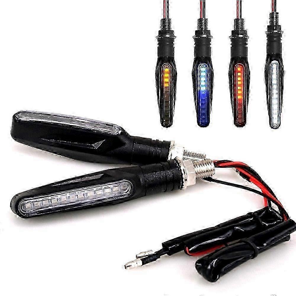 Ein Paar Universelle Led-motorradblinker, 12 V, Ip68 Wasserdicht, Blinker, Rücklichter, Zubehör, Blau, Szrh As