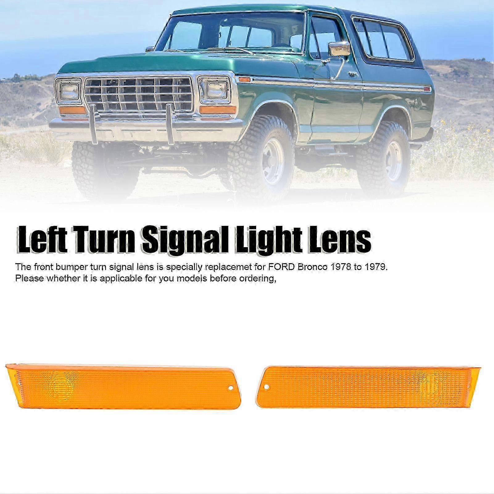 1 Paar Gelbe Park- Und Blinkergläser Als Ersatz Für Ford Bronco (1978–1979), Ohne Glühbirnen
