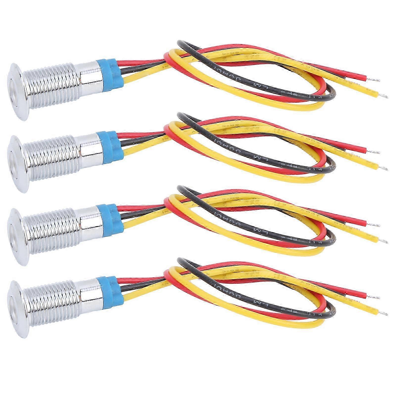 Sets Vorverdrahtete Runde Leds, Wasserdicht, 2-farbiges Signallicht, Gemeinsame Anode, 8 Mm, 36 V (rot Und Gelb), Ausgabe 0618