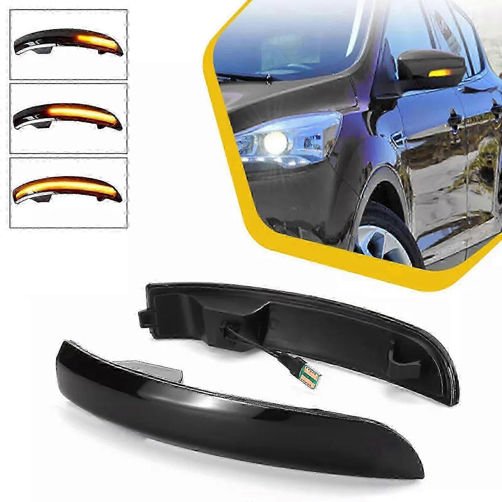 Dynamische Seitenblinker Für Ford Focus 3 Mk3 2012-2018 Se/st/rs, Getöntes Gehäuse, Gelbe Led, Js Edition 0621