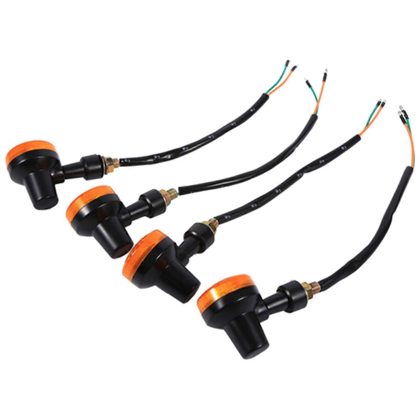 4er-set Motorrad-blinker, 12v Led-blinker, Bernsteinfarben, Abs-kunststoff, Blinker Für Motorräder Der Größen M, Szrh Und Am