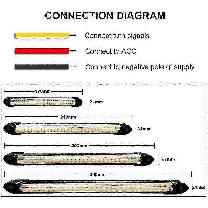 2er-set 12v Flexible Led-blinkerleiste Mit Gelbem, Automatischem Tagfahrlicht Für Lada-scheinwerfer, 17 Cm, Szrh As