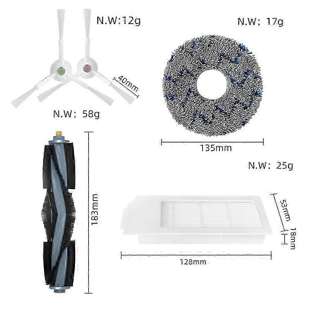 Ersatzteile Für Deebot T10/t10 Turbo: Hepa-filter, Hauptbürste, Seitenbürste, Wischpad, Saugroboter, Zubehör, Edition 0923