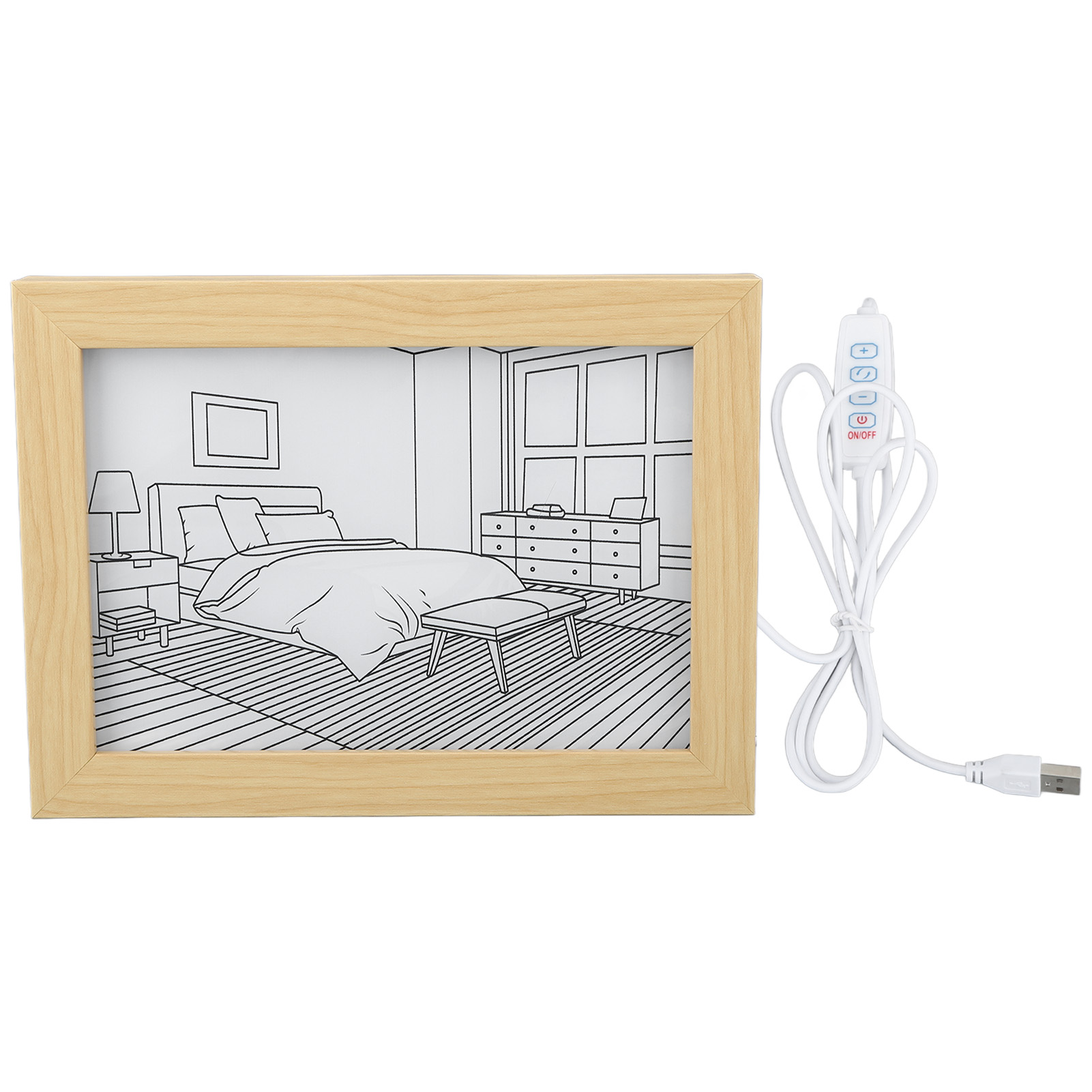 Led-beleuchtetes Bild, Holz & Acryl, 32 X 23 Cm, 3 Beleuchtungsmodi, Moderne Japanische Anime-wanddekoration, Klares Design, Warme Atmosphäre