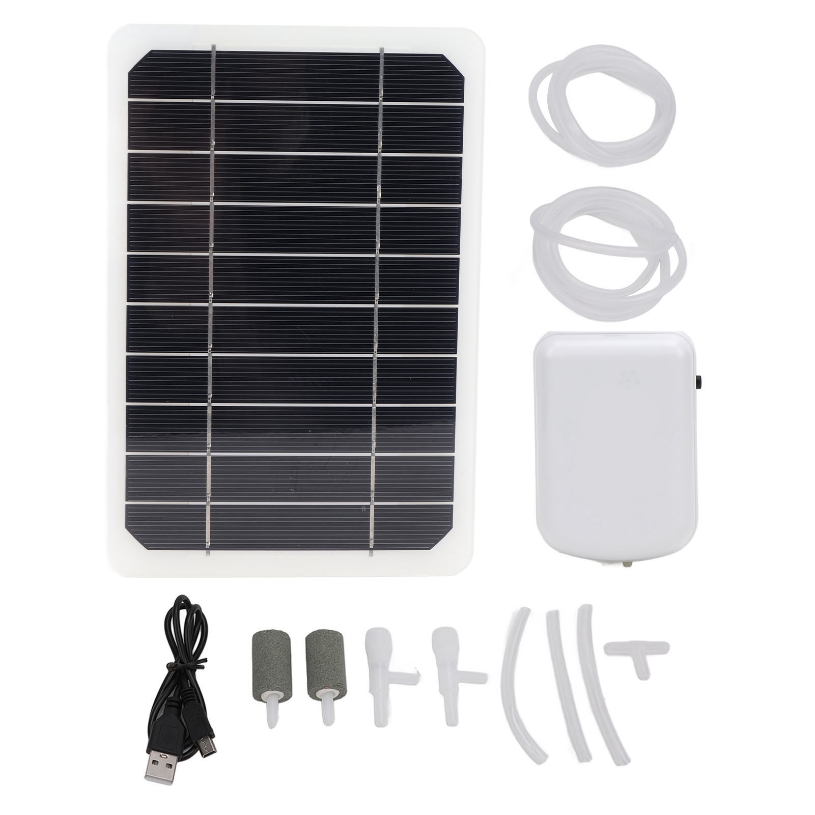 2000-mah-solar-teichbelüfter, Geräuschlos, Wasserdicht, Komplettset Für Aquarien Und Hydrokulturen Mit Sauerstoffversorgung, 5-w-panel, Li-ionen-akku