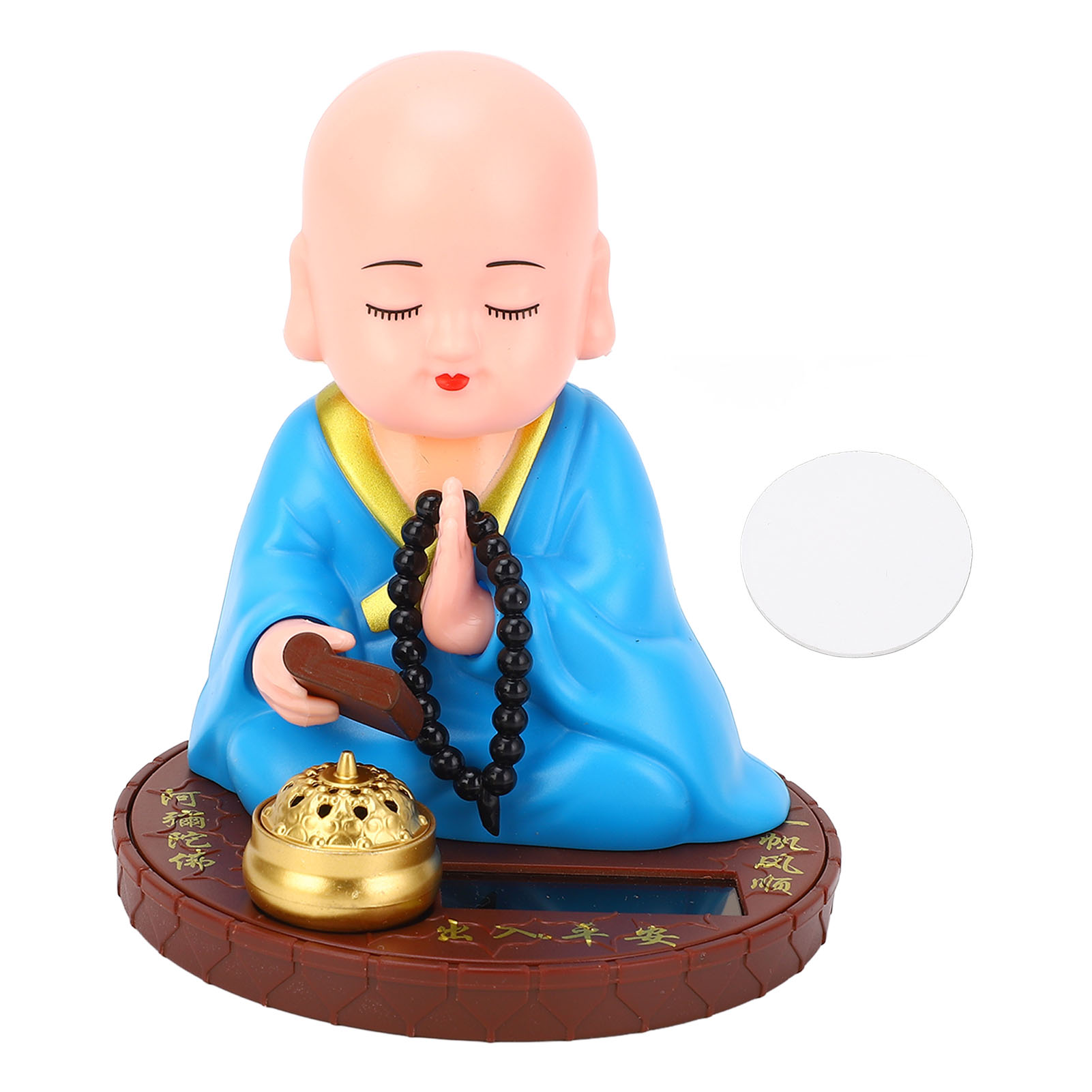 Toivize Blaue Solar-mönchsfigur 11 Cm Abs Büro-auto-dekoration