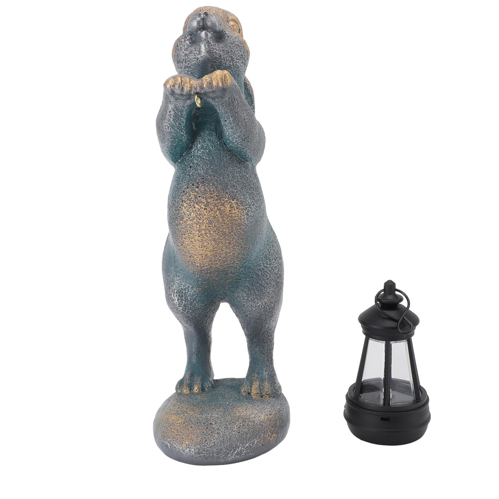 Toivize Hasenstatue Aus Kunstharz, Solarbetrieben, Wasserdicht, Mit Automatischem Warmlicht, Langlebige Dekoration Für Garten, Terrasse Und Rasen