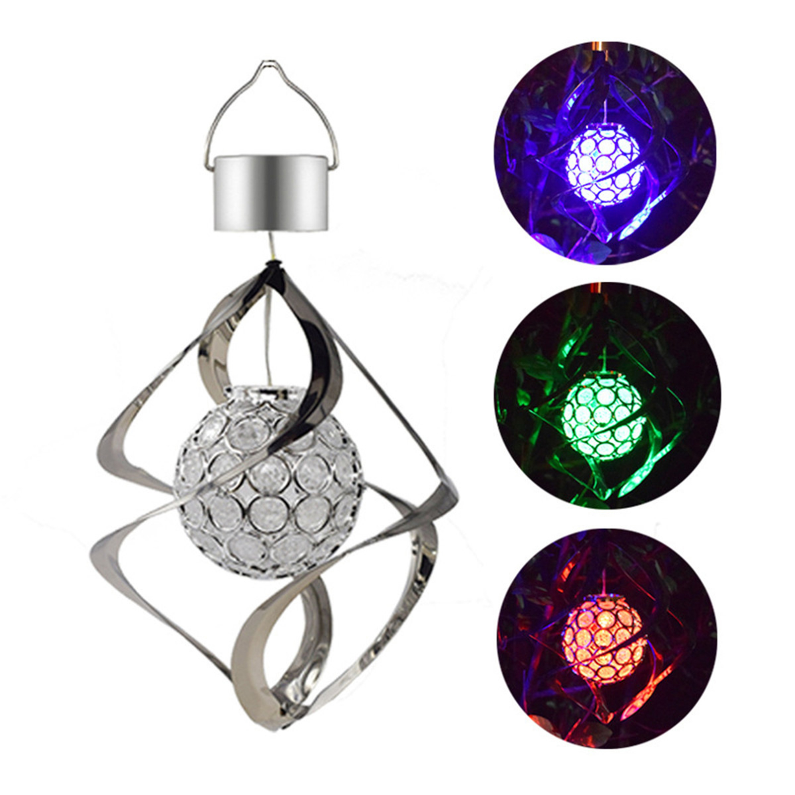 Toivize Rgb Solar-lichterkette Mit Windturbine, Dekorative Edelstahl-außenleuchte Mit Glocke Für Garten Und Terrasse