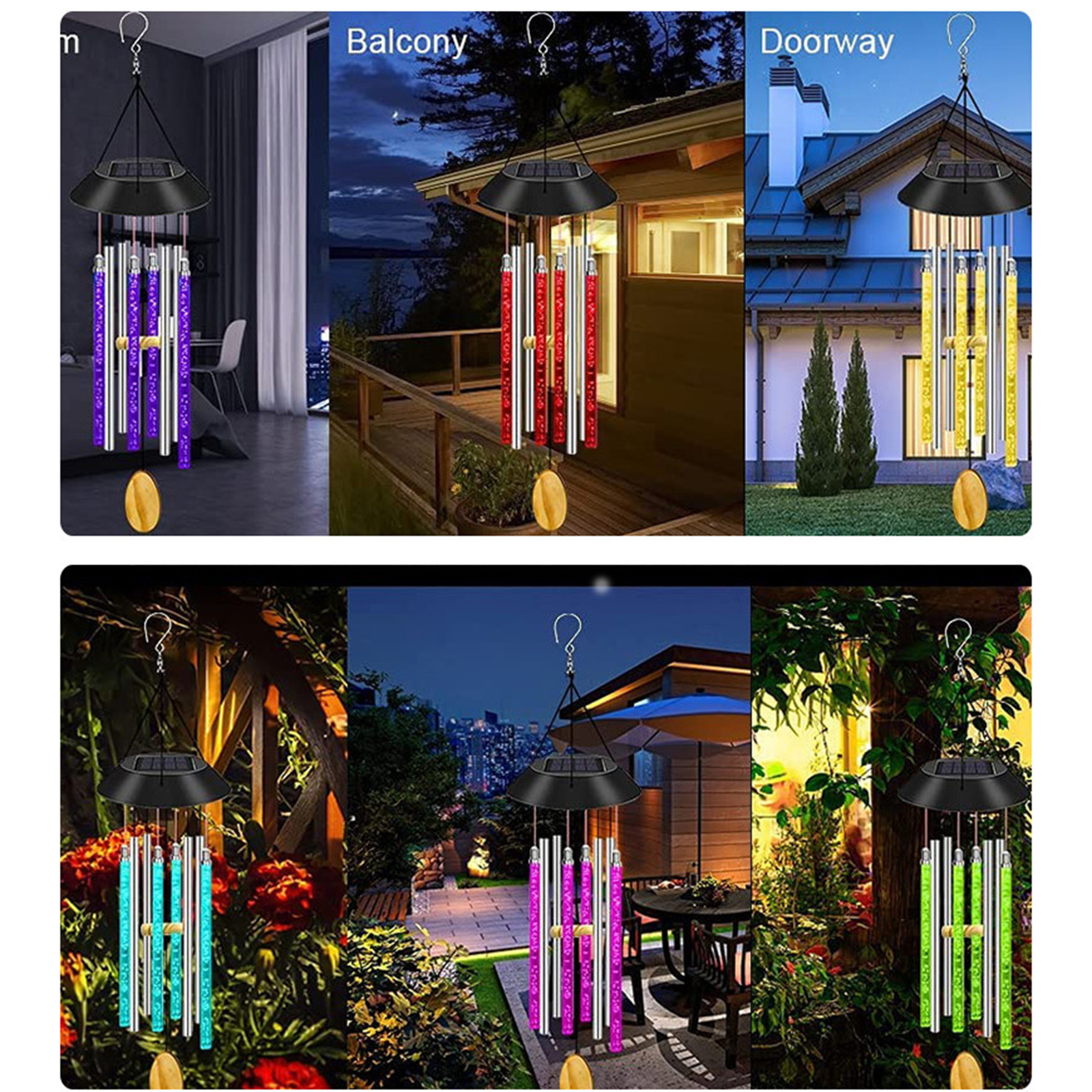Solarbetriebene Lichterkette Für Den Außenbereich – Toivize – Acryl-blasen-design – Wasserdicht Mit Windspiel Für Garten- Und Terrassendekoration