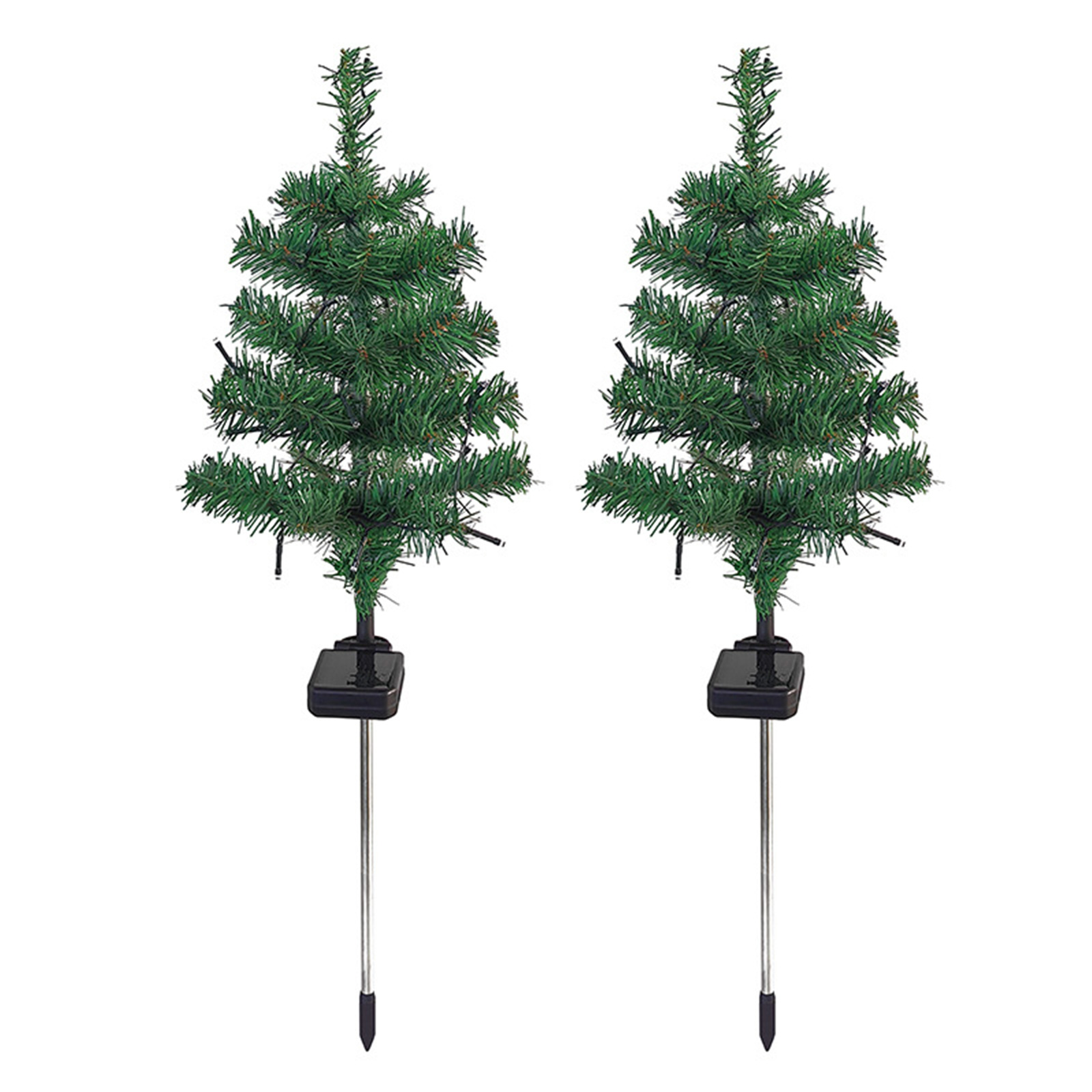 Solarbetriebene Lichterkette Für Weihnachten – 24 Bunte Leds, Schutzart Ip65 – 75 Cm, Pvc Und Edelstahl – 2er-set, Für Garten Und Terrasse