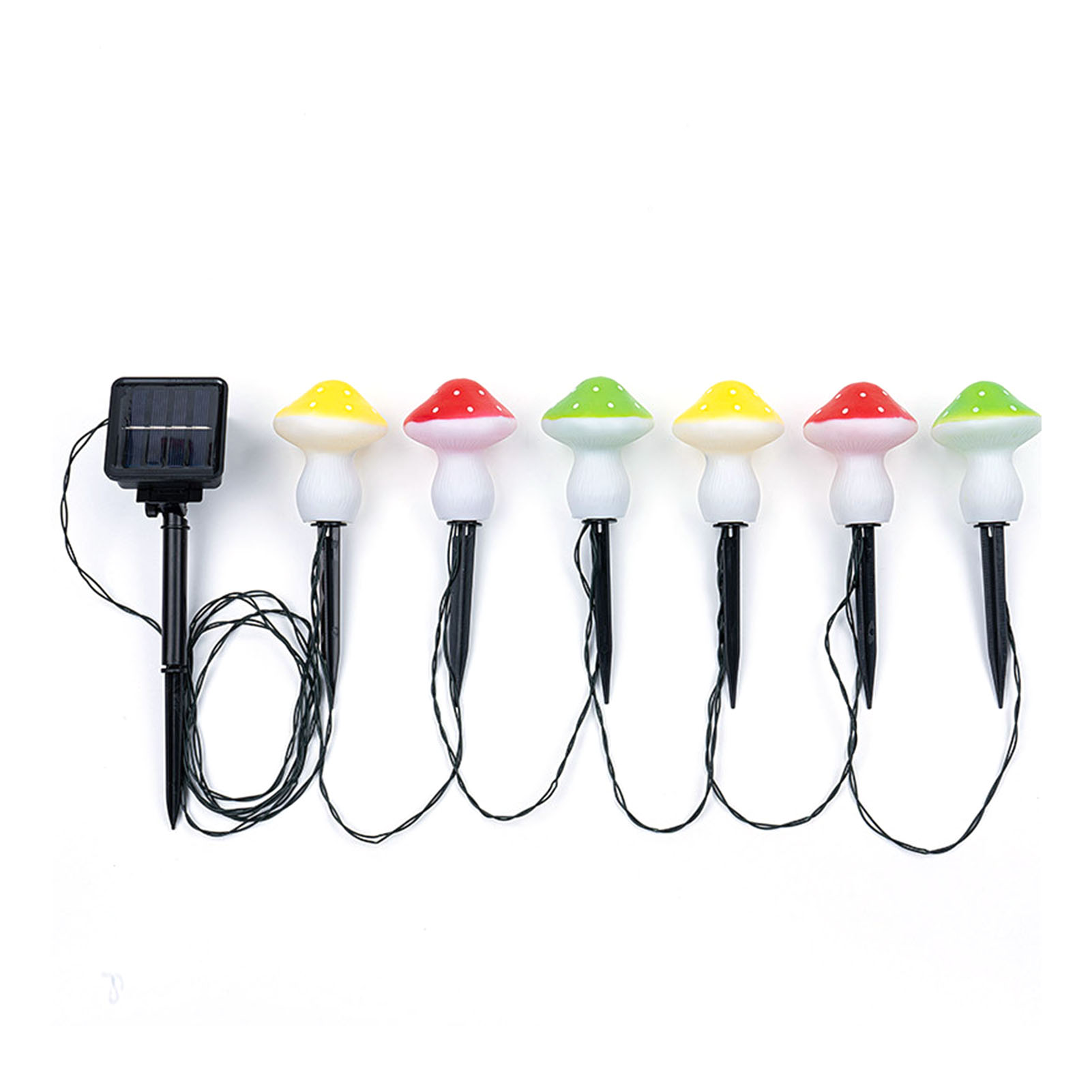 6er-pack Led-solar-lichterkette In Pilzform, Ip65 Wasserdicht, Abs, Für Garten Und Terrasse, Autark