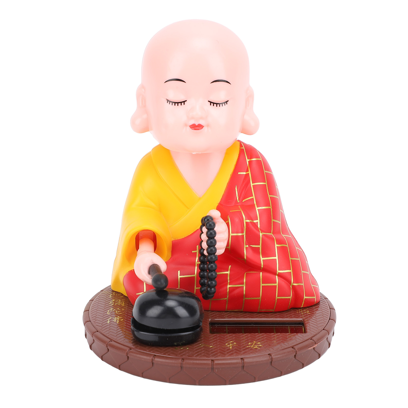 Ortmia Automatische, Solarbetriebene Figur Eines Roten Mönchs, Abs, 108 Mm, Zen-dekoration Für Auto Oder Büro, Originelles Geschenk, Batterielos