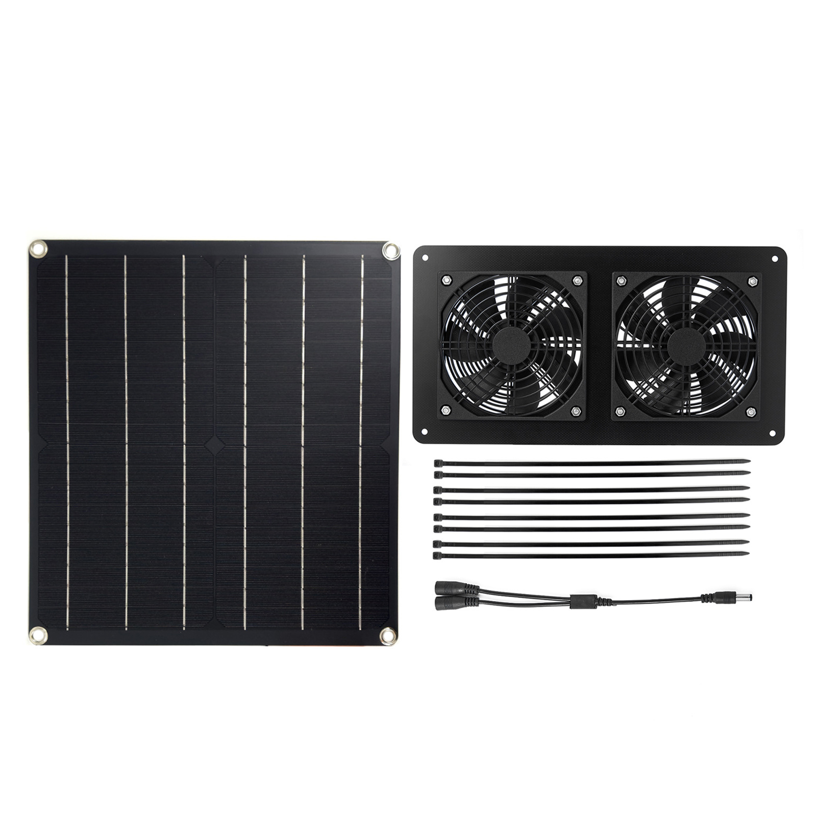 Doppel-solarventilator-set 12v 2x3w 15w Panel 3m Kabel Schalter Für Hühnerstall Tierunterstand Gewächshaus