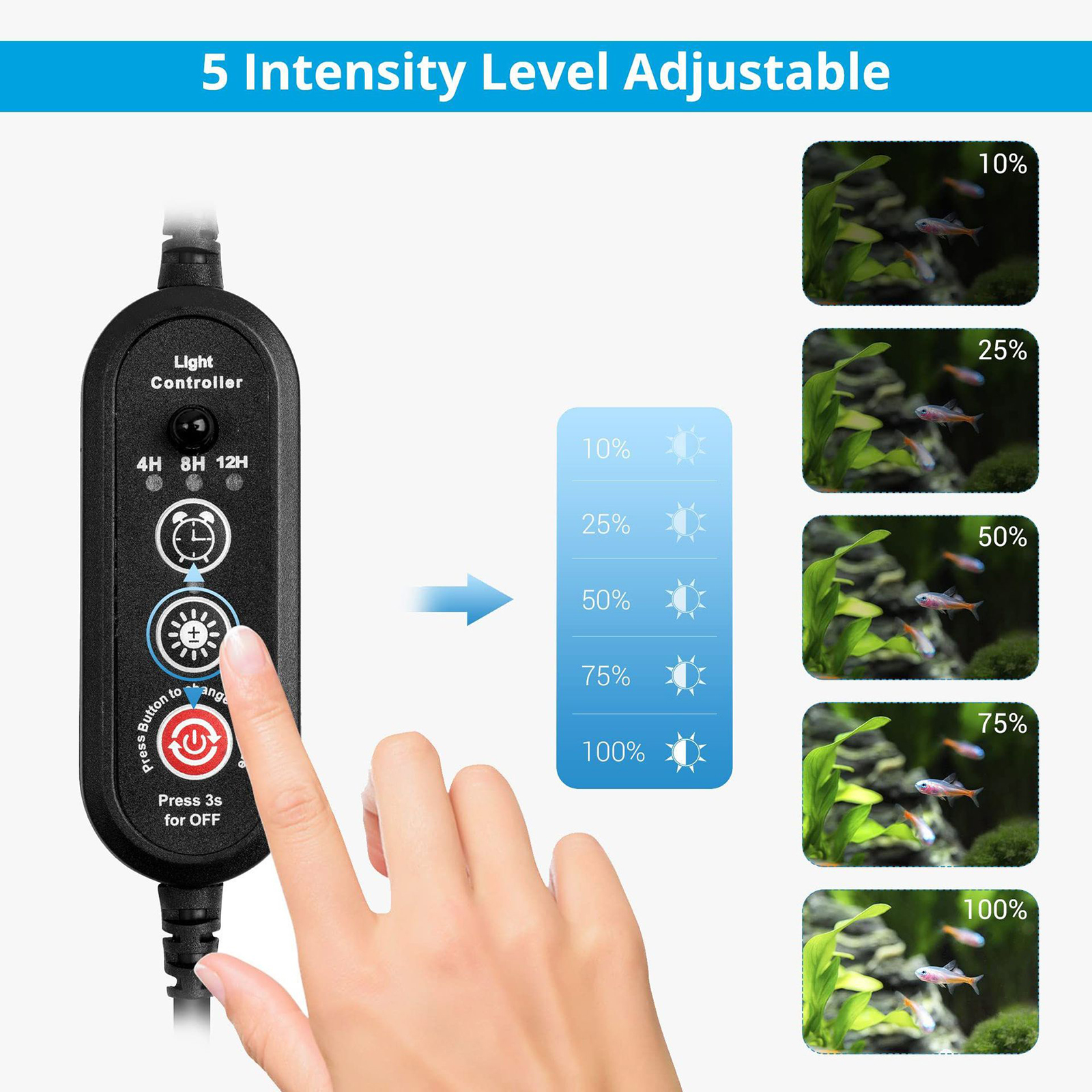 19 Cm Rgb-led-aquarienleuchte, Acryl, Fernbedienung, Solarzyklus, Tropenbeleuchtung Für Korallen Und Wasserpflanzen, Elegantes Design