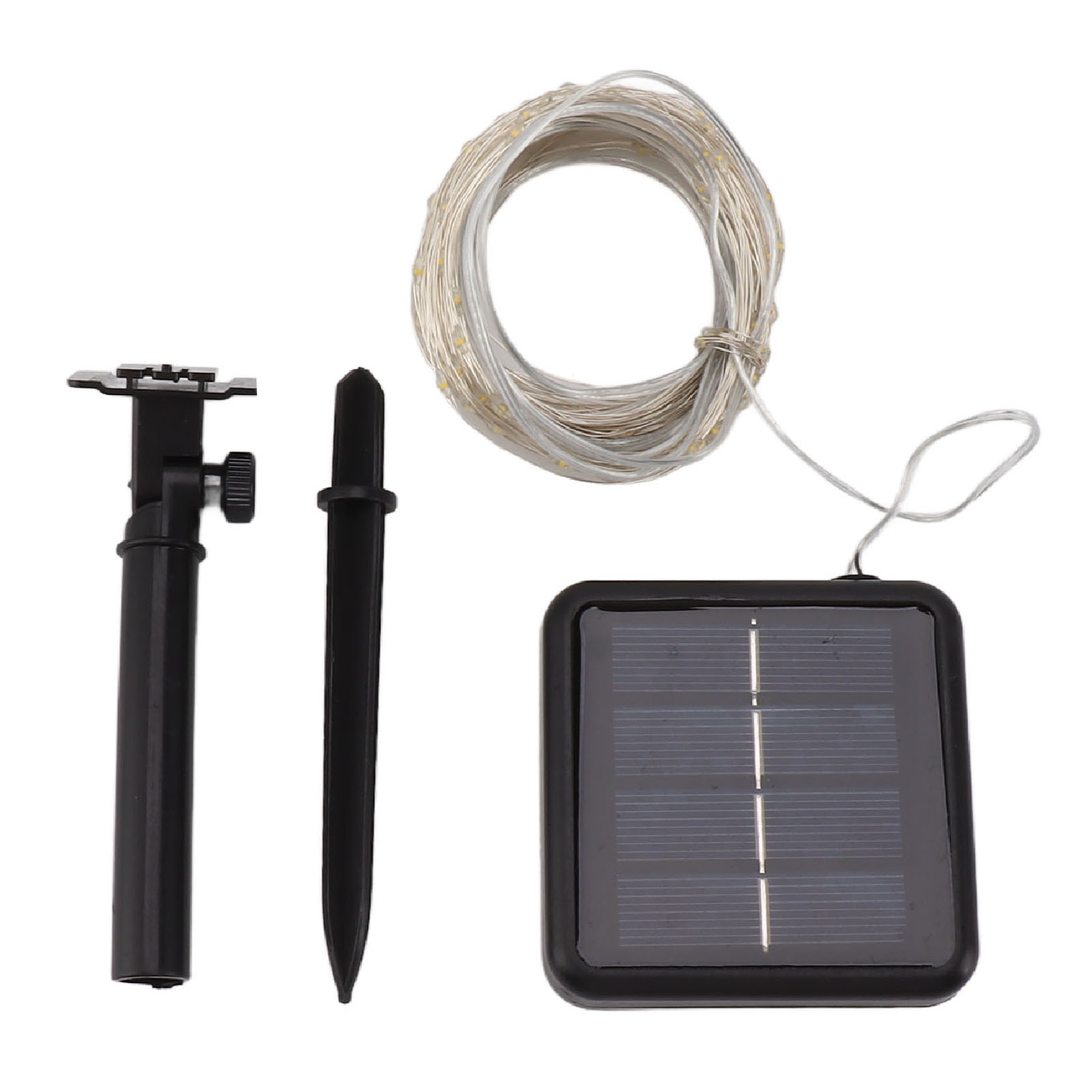 100 Wasserdichte Led-solar-lichterkette – Flexibles Abs-kabel, 800-mah-akku, Inklusive Erdspieße, Für Garten, Terrasse Und Pool.