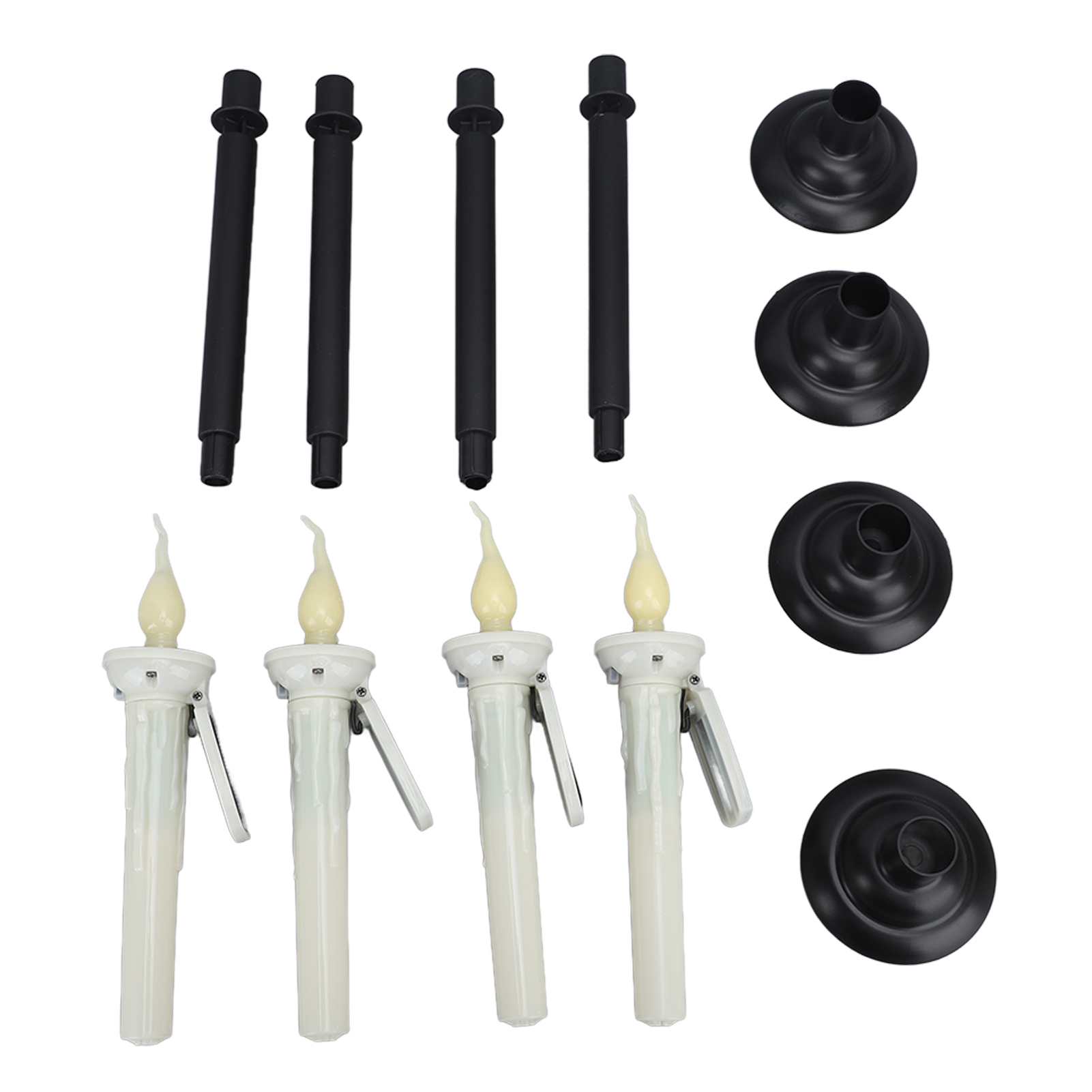 4er-set Led-solarkerzen Mit Flackernder Flamme, Wasserdicht (ip65), Inklusive Erdspießen Und Halterungen Für Garten, Terrasse Und Außendekoration